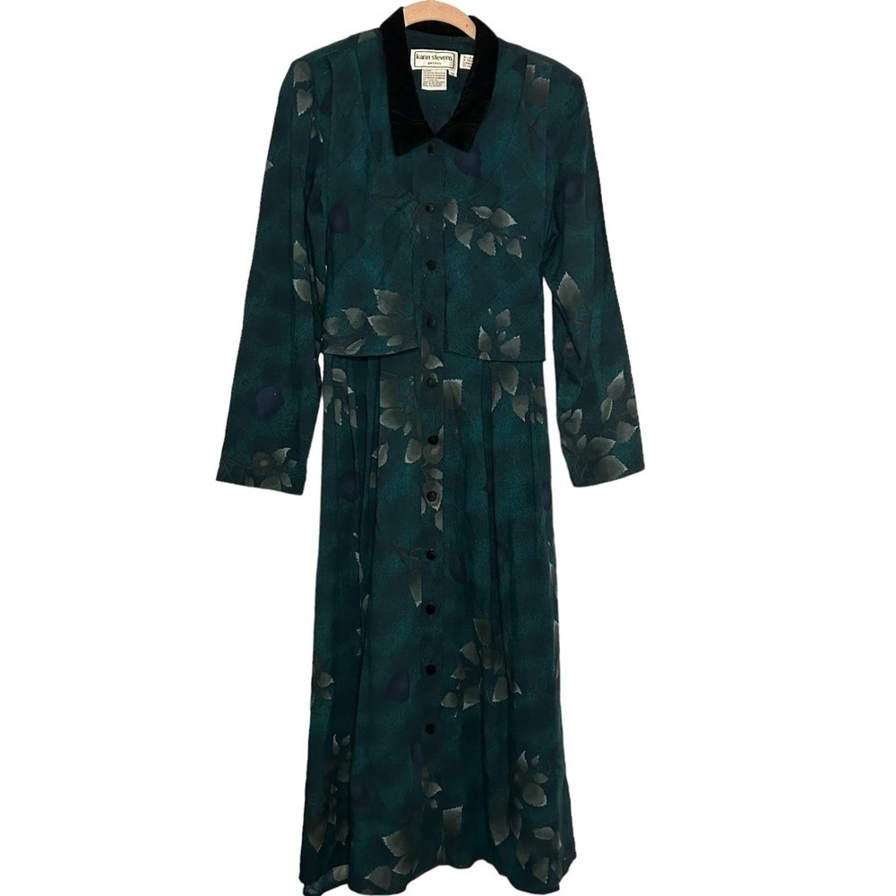 Vintage Green Patterned Dress